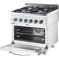 Zdjęcie do “Stalgast Kuchnia gazowa ECO z piekarnikiem elektrycznym, 4-palnikowa, 17+6,5 kW, U G20 - kod S9713610”.