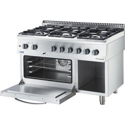 Zdjęcie do “Stalgast Kuchnia gazowa ECO z piekarnikiem elektrycznym, 6-palnikowa, P 25,5+6,5 kW, U G20 - kod S9714310”.