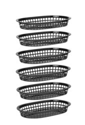 Zdjęcie do “Zestaw 6 Koszyków do pieczywa z polipropylenu 275x175x(H)38 mm - kod 426890”.