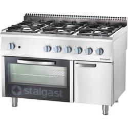 Zdjęcie do “Stalgast Kuchnia gazowa, 6-palnikowa z piekarnikiem elektrycznym, 36,5+7 kW, G30 - kod S9717230”.