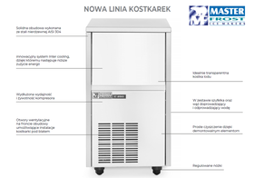 Zdjęcie do “Master Frost Ice Makers Kostkarka do lodu chłodzona powietrzem 19 kg/24 h - kod C-180”.