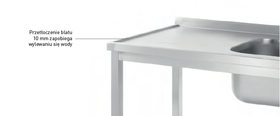 Zdjęcie do “Stół ze zlewem po prawej 1000x700x(H)850 mm, skręcany - kod 812884”.