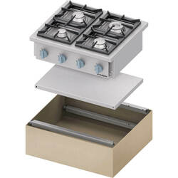Zdjęcie do “Stalgast Kuchnia gazowa 4-palnikowa skręcana 24 kW, G20 - kod S978531”.