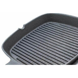 Zdjęcie do “Stalgast Patelnia żeliwna do grillowania, ryflowana 240x240 mm - kod S049003”.
