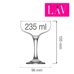 Zdjęcie do “LAV Kieliszek do szampana koktajlowy Sofia 235 ml-  kod LH-SOF523KH”.