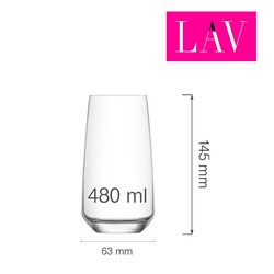 Zdjęcie do “LAV Szklanka wysoka long drink Lyon 480 ml - kod LH-LYN348KH”.