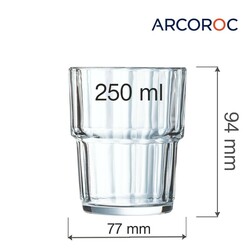 Zdjęcie do “Szklanka niska Arcoroc Norvege 250 ml, zestaw 6 sztuk - kod V7535”.