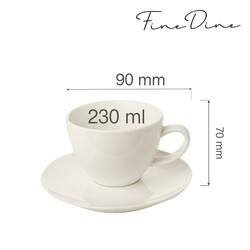 Zdjęcie do “Fine Dine Filiżanka elegancka ze spodkiem Crema 230 ml - kod 770382”.