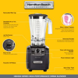 Zdjęcie do “Hamilton Beach Fury Blender barmański 880 W - kod HBH550-CE”.