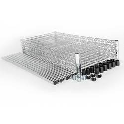 Zdjęcie do “Stalgast Regał chromowany, 4 półki, składany, 900x450x1800 mm - kod S680200”.