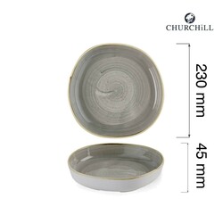 Zdjęcie do “Fine Dine Talerz organiczny z wysokim rantem Stonecast Peppercorn Grey 230 mm - kod SPGSWOB21”.
