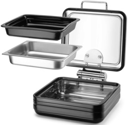 Zdjęcie do “Fine Dine Podgrzewacz indukcyjny ze szklaną pokrywą De Luxe Black, GN 2/3 - kod 473580”.