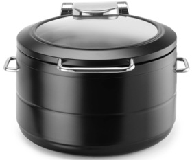 Zdjęcie do “Fine Dine Podgrzewacz indukcyjny okrągły ze szklaną pokrywą De Luxe Black, 9 l - kod 473597”.