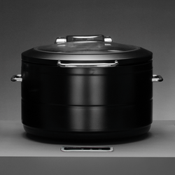 Zdjęcie do “Fine Dine Podgrzewacz indukcyjny okrągły ze szklaną pokrywą De Luxe Black, 9 l - kod 473597”.