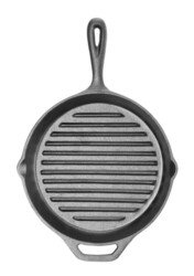 Zdjęcie do “Patelnia żeliwna okrągła do grillowania 510x274x(H)27 mm - kod 629925-N”.