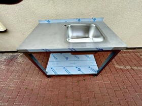 Zdjęcie do “Outlet Hendi Stół ze zlewem po prawej stronie i półką, skręcany 1000x600x(H)850 mm - kod 817018”.