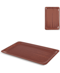 Zdjęcie do “Taca antypoślizgowa drewniana - prostokątna, mahoń 360x460 - kod 507025”.