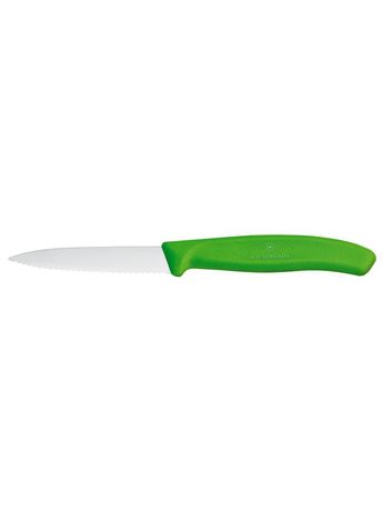 Zdjęcie do “Victorinox Swiss Classic Nóż do jarzyn, ząbkowany, 80 mm, zielony - kod 6.7636.L114”.