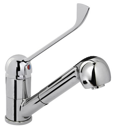 Zdjęcie do “Bateria do zlewu z wyciąganym prysznicem HENDI - kod 810255”.