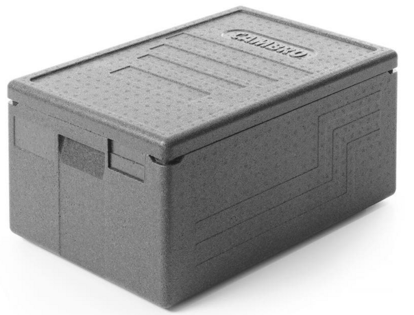 Zdjęcie do “CAMBRO Pojemnik termoizolacyjny Cam GoBox Economy46l z pokrywką, GN 1/1, GN 1/2 czarny, 600x400x(H)316mm kod EPP180E110”.
