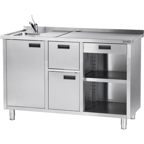 Zdjęcie do “Stalgast Stół pod ekspres do kawy z ociekaczem i umywalką - kod S486710”.