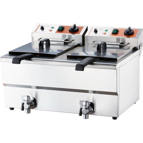 Zdjęcie do “Stalgast Frytownica elektryczna z kranem 2-komorowa Caterina, 2x8 l - kod S746097”.