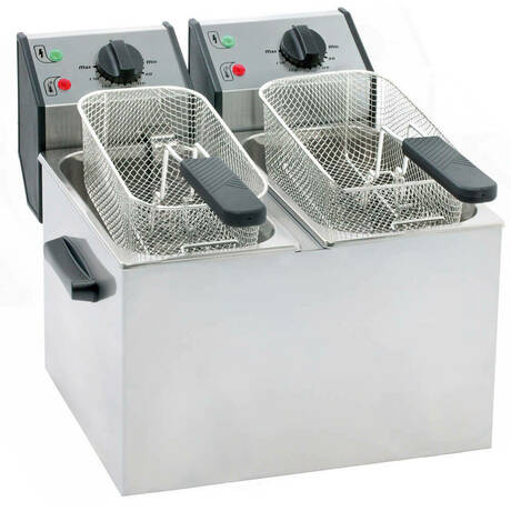 Zdjęcie do “Stalgast Frytownica nastawna, 2-komorowa 2x5 l, 6400 W - kod S777323”.