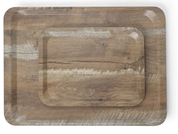 Zdjęcie do “Taca do serwowania laminowana nadrukiem drewna 240x340 mm - kod 508916”.