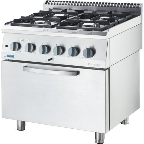 Zdjęcie do “Stalgast Kuchnia gazowa ECO z piekarnikiem elektrycznym, 4-palnikowa, P 14+6,5 kW, U G20 - kod S9713710”.