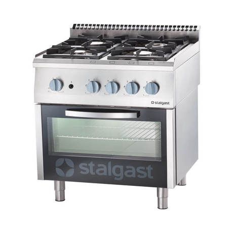 Zdjęcie do “Stalgast Kuchnia gazowa z piekarnikiem elektrycznym, 4-palnikowa, P 22,5+7 kW, U G30 - kod S9716230”.