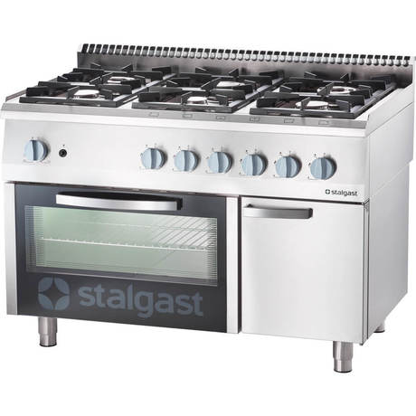 Zdjęcie do “Stalgast Kuchnia gazowa, 6-palnikowa z piekarnikiem elektrycznym, 36,5+7 kW, G20 - kod S9718210”.