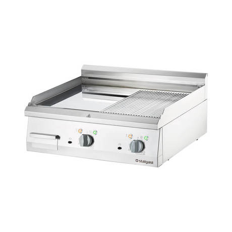 Zdjęcie do “Stalgast płyta grillowa elektryczna, gładko-ryflowana, 8,1 kW, chrom - kod S9737300”.