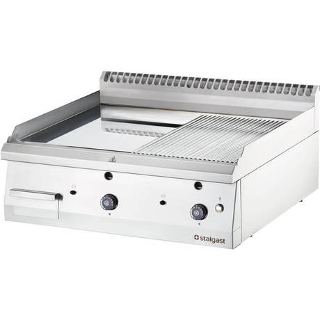 Zdjęcie do “Stalgast płyta grillowa gazowa, gładko-ryflowana, 13 kW, G30, chrom - kod S9737330”.