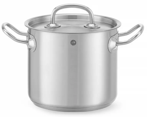 Zdjęcie do “Hendi Garnek wysoki Kitchen Line z pokrywką poj. 2,8 l śr 160(H)140 mm - kod 837108”.