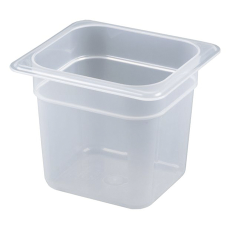 Zdjęcie do “Cambro Pojemnik GN 1/6 wys. 150 mm z przezroczystego polipropylenu - kod 66PP190”.