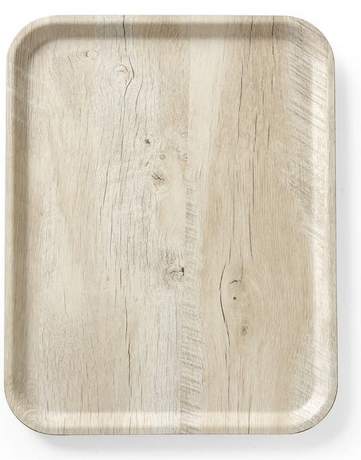Zdjęcie do “Taca do serwowania laminowana nadrukiem drewna- jasny drewniany 330x430- kod 508862”.