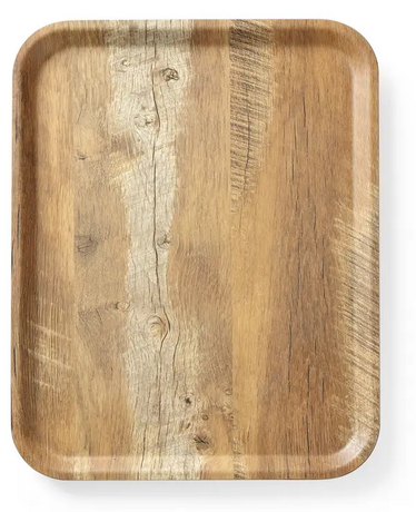 Zdjęcie do “Taca do serwowania laminowana nadrukiem drewna- drewno 330x430 mm- kod 508879”.