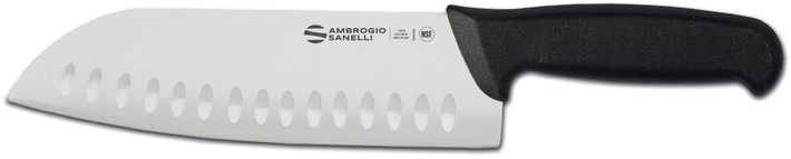 Zdjęcie do “Ambrogio Saneli Nóż Santoku Supra, szlif kulfowy 200 mm - kod S350.020”.