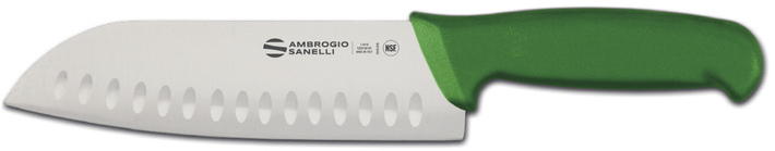 Zdjęcie do “Ambrogio Saneli Nóż Santoku, szlif kulfowy Supra Colore 180 mm - kod S350.018G”.
