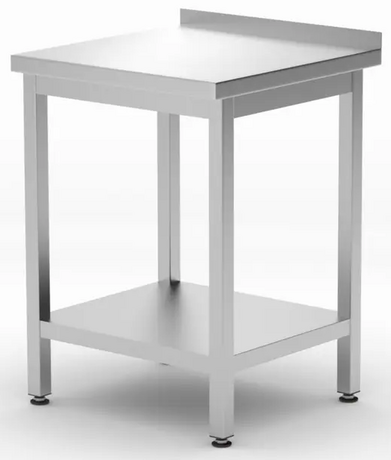 Zdjęcie do “Hendi Stół przyścienny z półką skręcany 600x600x(H)850 mm - kod 817223”.