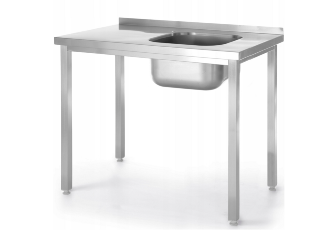 Zdjęcie do “Hendi Stół ze zlewem po prawej, skręcany 800x600x(H)850 mm - kod 816769”.