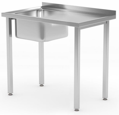 Zdjęcie do “Hendi Stół ze zlewem po lewej, skręcany 800x600x(H)850 mm - kod 816776”.