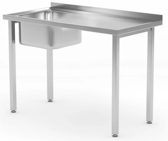 Zdjęcie do “Hendi Stół ze zlewem po lewej stronie, skręcany 1000x600x(H)850 mm - kod 816790”.