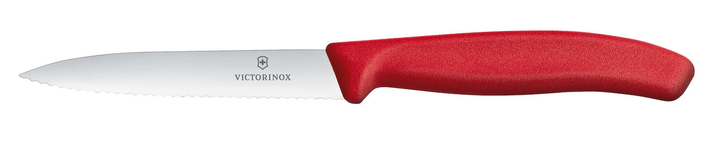 Zdjęcie do “Victorinox Swiss Classic Nóż do jarzyn, ząbkowane ostrze 100 mm, czerwony - kod 6.7731”.