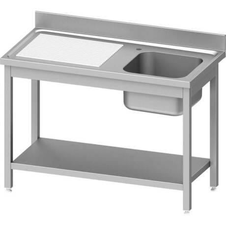 Zdjęcie do “Stalgast stół ze zlewem prawym i z półką 1000x600x850 mm skręcany - kod S954466100”.