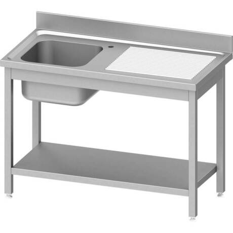 Zdjęcie do “Stalgast stół ze zlewem lewym i z półką 1000x600x850 mm skręcany - kod S954476100”.