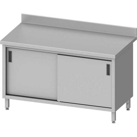 Zdjęcie do “Stalgast stół przyścienny z drzwiami suwanymi spawany 1200x600x850 mm - kod S950186120S”.