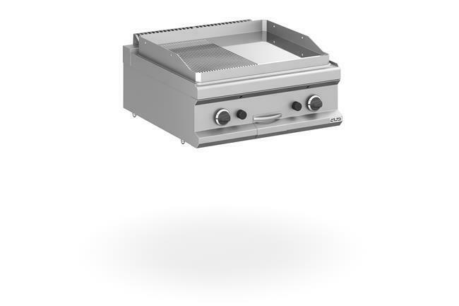 Zdjęcie do “MBM Płyta grillowa gazowa, stołowa 700x700 - 1/2 gładka, 1/2 ryflowana, chromowana Magistra Plus 700 kod MFTG77TLRC”.