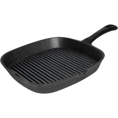Zdjęcie do “Stalgast Patelnia żeliwna do grillowania, ryflowana 240x240 mm - kod S049003”.