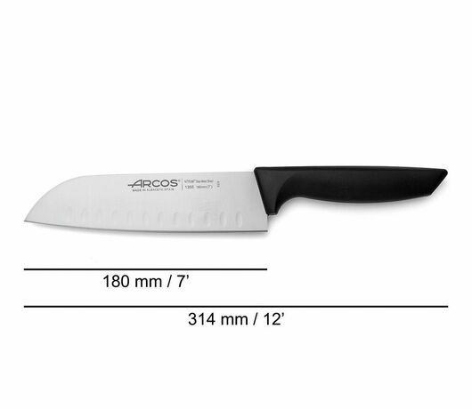 Zdjęcie do “Arcos Nóż Santoku ze szlifem kulowym NIZA dł.180/314 mm - kod 135500”.